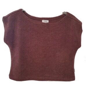 Tobi Top Womens Size Small Crop Maroon Short Sleeve